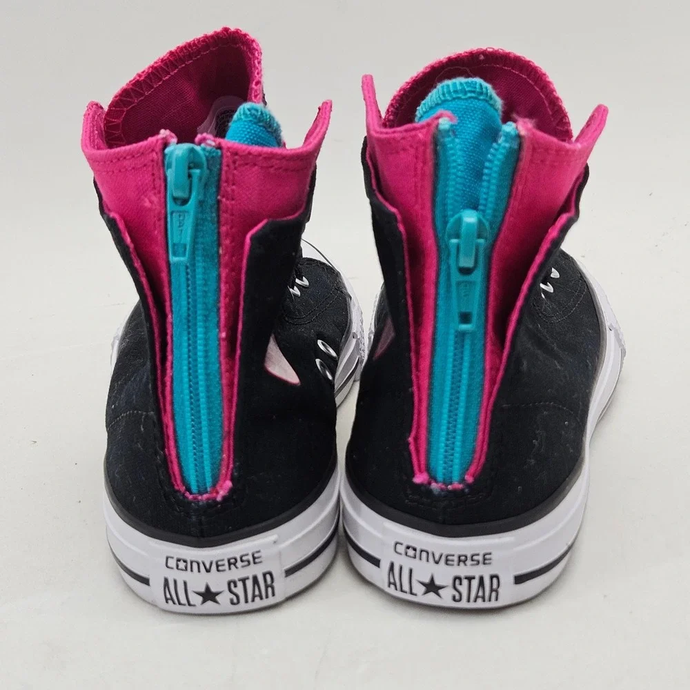 Converse Chuck Taylor All Star High Top Black Pink Teal Junior 2 645246F
